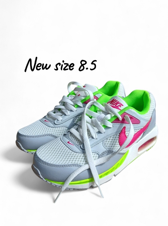 Nike Shoes - Nike Women's Size 8 White Sneakers with Pink Swoosh & Neon Green Accents